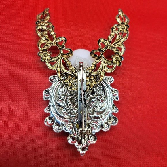 Jane Angel Pin Brooch Metal Gold Silver Signed - Picture 2 of 12